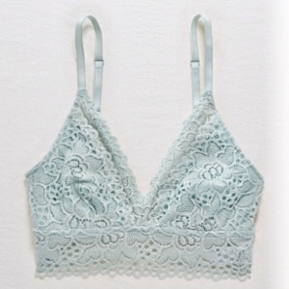 Aerie Boho Lace Plunge Bralette Size M